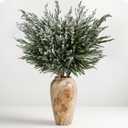 8 Pack Christmas Artificial Snow Norfolk Pine Branches 36 Inch Real Touch Faux Branches for Vase Realistic Greenery Pine Picks Suitable for DIY Crafts Holiday Garland Wreath Home Decoration