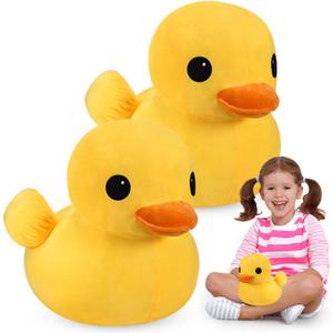 Leyndo 2 Pcs Giant Plush Yellow Duck Soft Stuffed Animal Toy Duck Stuffed Plush Pillow Huggable Animal Dolls Play Set Toy for Boys Girls Birthday Gift Party Sofa Decoration(7.9 Inch)
