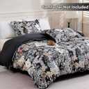 LONAVA Queen Flower 3 Pcs Duvet Cover Set, Breathable Soft Microfiber Black Lining Comforter Cover with Zipper Closure, and 2 Anti-Pilling, Fade Resistant Pillowcases, Midnight Blossoms