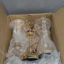 Mumufy 4 Pcs Gold Crystal Candle Holders Crown Candlestick 13.8 Inches Tealight Holders Metal Candelabra Vintage Votive Candlesticks Elegant Candle Centerpiece for Wedding Festival Dining Table Decor