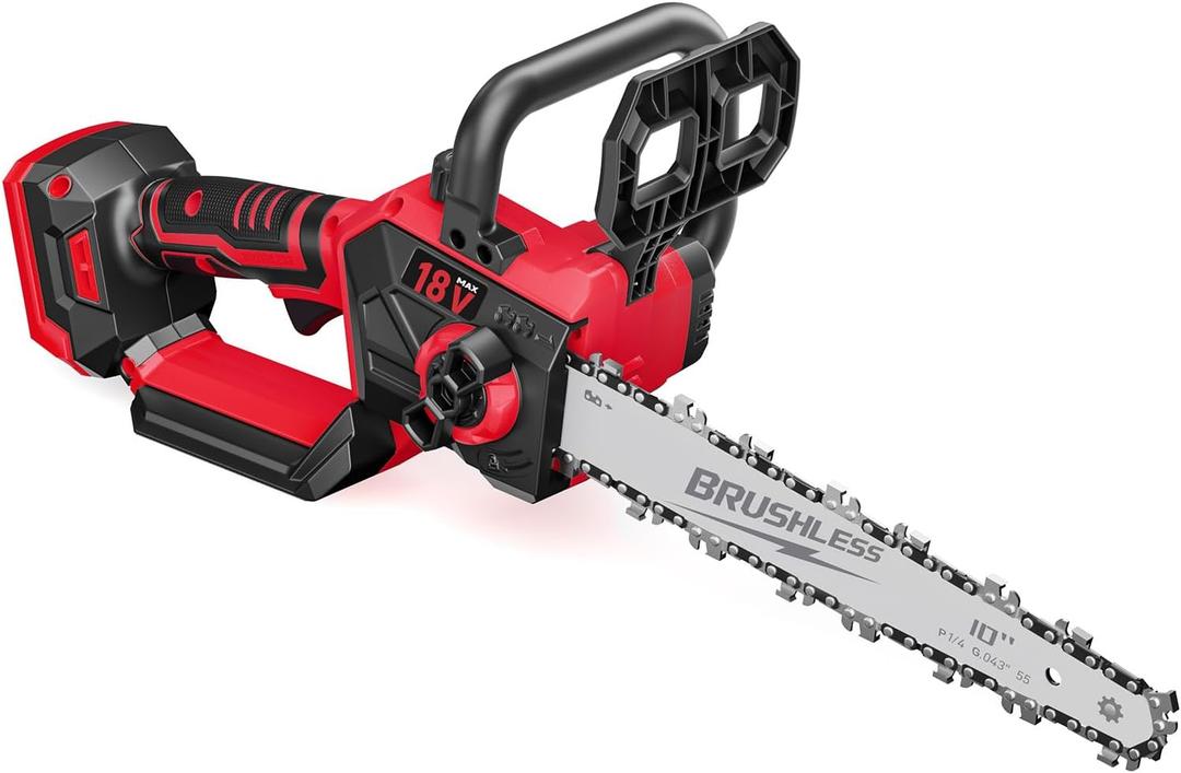 10 Inch Cordless Chainsaw Compatible with Milwaukee m18 Battery, Brushless Mini Chainsaw with Auto Oiler, Battery Power Cordless Chain Saw, Battery Powered Chain Saw for Wood Cutting(Tools only)
