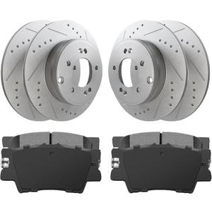 31443 D1212 Rear Brake Rotor and Pad Kit Compatible With Toyota 2006-2018 RAV4, Lexus 2010-2012 HS250h Replacement OE Disc Brake Rotors and Ceramic Brake Pads, Rear Brake Kit