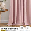 MIULEE Blackout Curtains for Bedroom Living Room 2 Panels, Thermal Insulated Room Darkening Drapes Grommet Noise Reducing Light Blocking Window Treatments 63 Inches Long 50x63 Inch Baby Pink