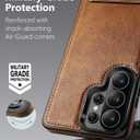 Designed for Samsung Galaxy S26 Ultra Leather Case with Stand, Protection Slim Adjustable Kickstand Phone Cover Compatible with Samsung Galaxy S26 Ultra (Brown)