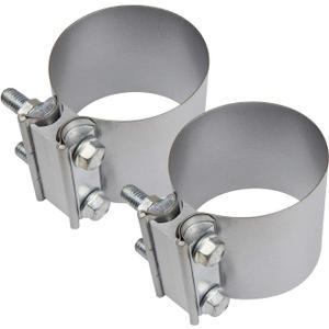 2 x Roadformer 3" Butt Joint Exhaust Clamp - Aluminized Steel for 3 inch OD exhaust pipes, muffler ends and exhaust system connection with leak free (2 Pack)