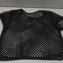 Womens Sheer Mesh Top Fishnet T Shirts Short Sleeve See Through Casual Crop Tops, (Small)