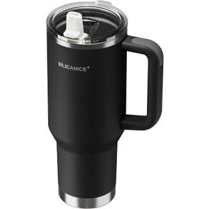 For Travel & Gym  Never Drink from a Moldy Lid Again: 40oz Hygienic Tumbler, 100% Leakproof Lid & Removable Foldable Spout. Reinforced Base, Fits Cup Holders - Black