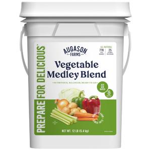 Augason Farms Vegetable Medley Blend 4-Gallon Pail, Certified Gluten Free, Emergency Food Supply, Everday Meals, 778 Servings (BBD 06/01/51)