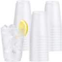 LemonRoad 25 Pcs Frosted Plastic Cups Bulk Blank Clear Disposable Drink Tumblers for Wedding Stadium Painting Marketing Events Home Birthday Party Supplies(16oz)