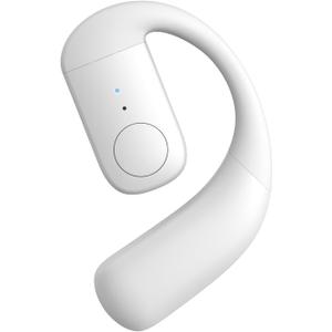 F22 Wireless Bluetooth Open Ear Bone Conduction Earbud, White, Single Ear, 30H Playtime, IPX5 Waterproof, Bluetooth 5.3, USB-C, Noise Cancellation