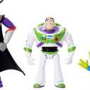 Mattel Disney Pixar Storytellers Story Intergalactic 3-Pack of Action Figures, 4-Inch Scale Buzz Lightyear, Zurg & Alien Posable Toys