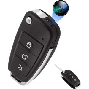 Hidden Camera Car Key, Car Fob Camera, 1080P HD Portable Security Camera with Night Vision, Motion Detection, Loop Working for Indoor/Outdoor Safety, No WiFi