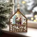 2 x Nativity Christmas Ornament 2025  Joy to The World Wooden Holiday Decoration with Holy Family & Star of Bethlehem Ornament  Rustic Christian Christmas Tree Ornament & Faith Gift