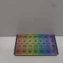 Extra Large Pill Organizer 2 Times a Day, FGcase Easy Fill AM PM Pill Box, Large Capacity Quick-Refill 7 Day Pill Cases for Pills/Vitamin/Fish Oil/Supplements Rainbow Black