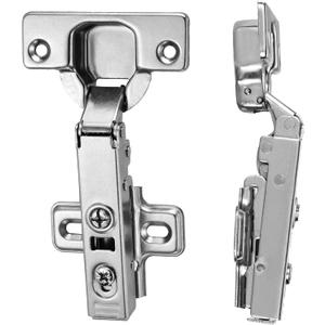 2 Pairs Frameless Full Overlay Soft Close Cabinet Hinges, European Hinges for Cabinets, Hidden Cabinet Hinges Adjustable 35mm Cup Clip-On Plate Nickel Plated Finish