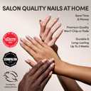 Glamnetic Press On Nails - Mrs. | Short Almond Fake Nails with French Tips and Glossy, Glazed Finish, Salon Quality | 15 Sizes - 30 Nail Kit with Glue