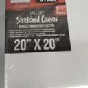 U.S. Art Supply 20"x20" Stretched Canvas for Painting, Gallery Depth 3-Pack