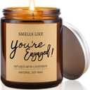 Engagement Gifts for Couples - Engagement Gifts for Women, Her, Bride to Be Wedding Fiance Gift for Women, 7oz Soy Wax Lavender Engaged Candle, Engagements Party Decorations Gift