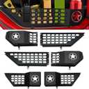 Metal Front and Rear Door Pocket Storage for Jeep Wrangler | Door Pocket for Wrangler JL/JLU 4XE (2018-2025) & Gladiator JT (2020-2025) | Door Storage Accessories | Non-Fit Power Seats | 4PCS, Star