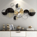 Modern Large Wall Clock Metal Decorative, 3D Creative Metal Art Dial Home Decorations Art Decoration, for Living Room,Bedroom,Restaurant, Office 33.5" X 17"