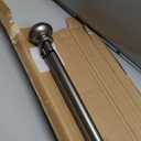 H.VERSAILTEX Elegant Window Treatment Telescoping Double Curtain Rod Set with Classic Cap, 3/4-Inch Diameter, Adjusts from 28 to 48 Inches, Pewter