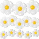 NOVWANG Daisy Balloons, 18pcs White Daisy Flower Balloons Party Decorations for Birthday Wedding Baby Shower Party Decorations SuppliesHuge Balloon X 3, Medium X 5, Small X 10