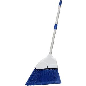 Small Broom - Indoor or Outdoor Portable Broom with Adjustable Handle, Cleaning Little Helper for Housekeeping, Office, Working Desk, and Pet Nest(White&Blue)