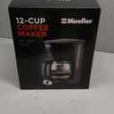 Mueller 12-Cup Drip Coffee Maker - Borosilicate Carafe, Auto-Off, Reusable Filter, Anti-Drip, Keep-Warm Function, Clear Water Level Window Coffee Machine, Kitchen Essentials & Accessories (Black)