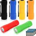6-Pack Small Mini Flashlight Set, 9-LED Handheld Flashlight with Lanyard,18-Pack AAA Battery Included for Kids/Night Reading/Party/Camping/Emergency/Hunting (6 Pack)