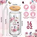 Teenyyou 12 Set of Christian Gifts for Women Bible Verse Glasses Tumbler with Bamboo Lid and Glass Straw 16oz Inspirational Religious Coffee Cup for Birthday Mother's Day Faith Lovers Use & Home Decor