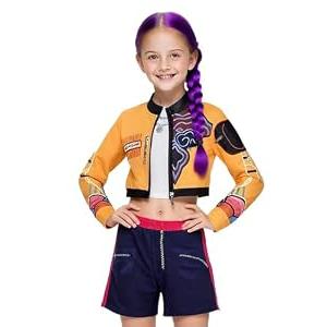 ACLGCSU Singer Costume for Girls, POP Group Costume for Kids, Halloween Stage Star Cosplay Dress Up, 150