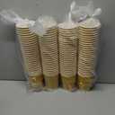 75 Pack 8 oz Disposable Paper Cups, Disposable Coffee Cups, Hot and Cold Beverage Cups for Office, Kitchen, Party, Outdoor Campings (Khaki)