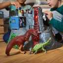 Schleich Dinosaurs - 60PC Volcano Expedition Base Camp Playset - Dinosaur Toy Playset with LED, Smoke Erupting, Dino Figurines for Boys and Girls - Interactive for Kids Ages 5+ | 42564, 22.2 x 6.3 x 14.8 inches