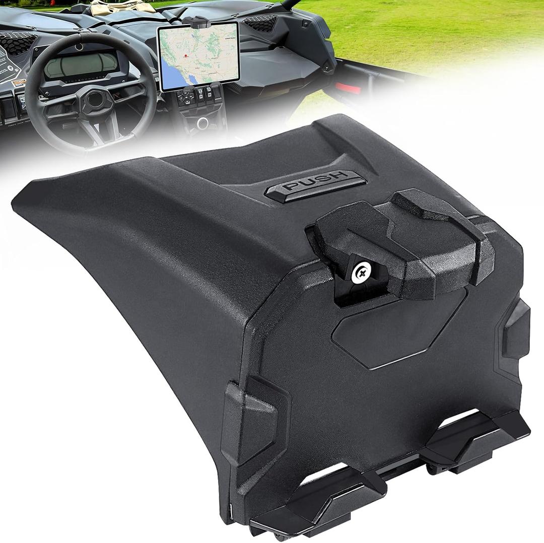 MDPROMCP Maverick X3 Tablet Holder with Storage Box, GPS Mount Compatible with Can Am Maverick X3 2017-2025 UTV Center Console Stable Phone Holder Accessories Replacement for 715002874