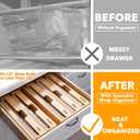 SpaceAid WrapNeat 3 in 1 Wrap Organizer with Cutter and Labels, Plastic Wrap, Aluminum Foil and Wax Bamboo Dispenser for Kitchen Storage Organization Holder for 12" Roll (Natural)