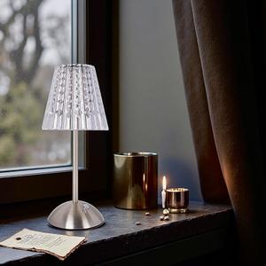 Cordless Table Lamp, Rechargeable 2000mAh Battery Lamp with Touch Control & Stepless Dimming, Portable Vintage LED Lamp for Bedroom, Kitchen, Nightstand, Home Decor (Silvery)