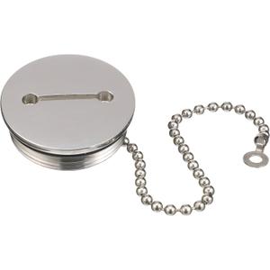 Attwood Replacement Stainless Steel 2" Deck Fill Cap with Chain - Boat Replacement Stainless Steel 2" Deck Fill Cap 66061-3 with Chain - Boat, Silver