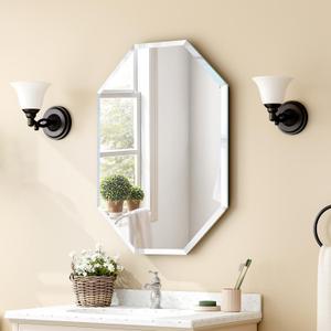 Frameless Mirror-20X28 Rectangle Beveled Edge Silver Wall Mirror for Bathroom, Vanity, Bedroom,Living Room and Enterway Frameless Mirror-20X28 Rectangle Beveled Edge Silver Wall Mirror for Bathroom, Vanity, Bedroom,Living Room and Enterway