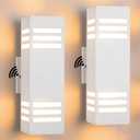 Housen Solutions Dusk to Dawn Outdoor Lighting, IP65 Waterproof Exterior Light Fixtures, 2 Pack Sensor Porch Light Outdoor Wall Sconce for House Garage, Matte White Aluminum