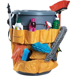 Trash Can Caddy Bag | Fits 32-55 Gallon Can | Brute & Uline Compatible | Heavy Duty Vinyl | Garbage Bin Apron | XL Commercial Size | Cleaning Caddy Organizer | Custodian & Janitorial Supplies (1 Pack) Trash Can Caddy Bag | Fits 32-55 Gallon Can | Brute & Uline Compatible | Heavy Duty Vinyl | Garbage Bin Apron | XL Commercial Size | Cleaning Caddy Organizer | Custodian & Janitorial Supplies (1 Pack)