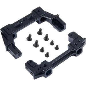 MOHERO Aluminum Alloy Front & Rear Bumper Mount Servo Stand CNC for AXIAL SCX10 II 90046 1/10 RC Crawler Car (Front+Rear Bumper Mount, Black)