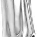 Modern Ceramic Pleated Vase Silver Small Flower Pot Nordic Home Decoration Flower Arrangement Container for Living Bedroom Table Decor