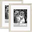Yaetm 16x20 Picture Frame Matted to 11x14 Set of 2, 1.4" Wide Molding & Rustic White 16x20 Frames for Wall Gallery, Wall Mounting (2 pack, White)