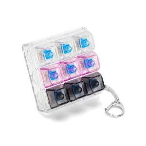 Transparent Keyboard Fidget Toys for Adults Keyboard Clicker Button Keychain Sensory Toy for Office Stress Relief Autism (9IN1-Style A)