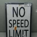 QIYFFBN Black Wood Framed Car Wall Art No Speed Limit Retro Racing Canvas Sign Wall Decor Vintage Man Cave Race Picture Print for Teen Boys Room Garage Nursery Bedroom Painting(16x24in)