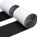 MAXECHO 4.4 Inches x 7 Feet Strong Sticky Back Heavy Duty Hook and Loop Tape with Adhesive, Non-Slip Couch Cushion Grip Accessories, Double Sided Strip Roll to Prevent Sliding, Black