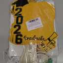 Graduation Face Fans with Handle Double Sided Custom Graduation Face Cutouts Fans on a Stick DIY Photo Frame for Class of 2026 Grad Photo Props Graduation Party Souvenirs Supplies(12 Pcs,Gold)