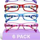 Gaoye 2.0 Reading Glasses for Women, 6 Pack Fashion Readers, Spring Hinge Eye Glasses, Blue Light Reading Glasses