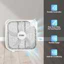 PELONIS PFB50A2BWW 3-Speed Box Fan for Full-Force Circulation with Air Condition