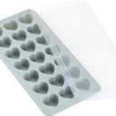 Heart Shaped Ice Cube Trays with Lid, Chocolate Mold, Easy Release Ice Trays, 21-Cavity Silicone Heart Molds for Ice Cubes, Gelatine, Baking and Candy